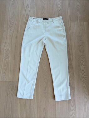 MaxMara Weekend Ivory Cropped Pants Off-White Tailored Dress Pants